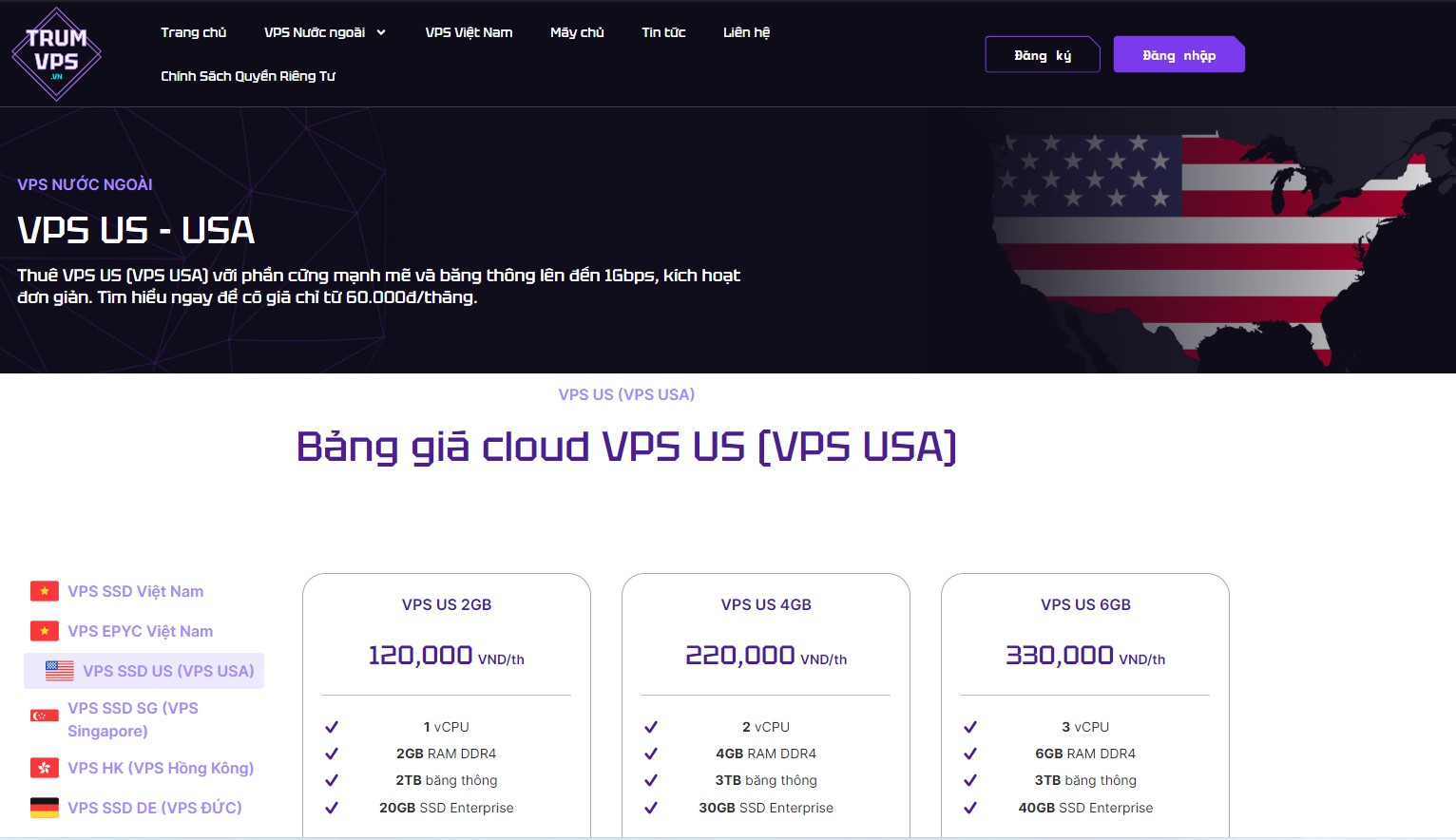 Hướng dẫn mua VPS US tại TrumVPS